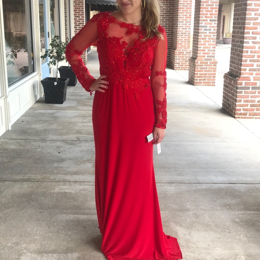 Red formal dress